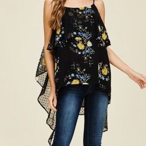 Annabelle USA Floral Ruffle hi-low tank